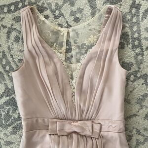 Alisa Pan Dusty Blush Sleeveless Lace Back Bow Dress